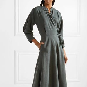 Apiece Apart Wild Waves Wrap Dress Size 2 Olive Green New w/ Tags